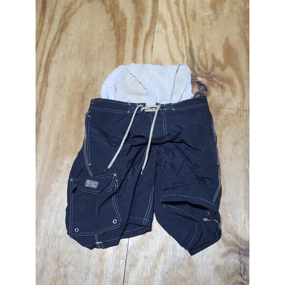 Polo Ralph Lauren Cargo Swim Trunks Men S Black Red Pony Swimwear @i3 - Picture 2 of 8